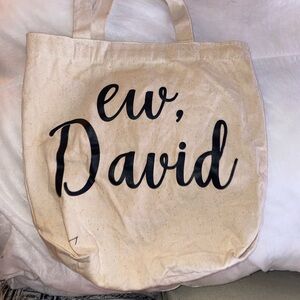 Schitts Creek “Ew,David” Canvas Tote Bag 12”x12”